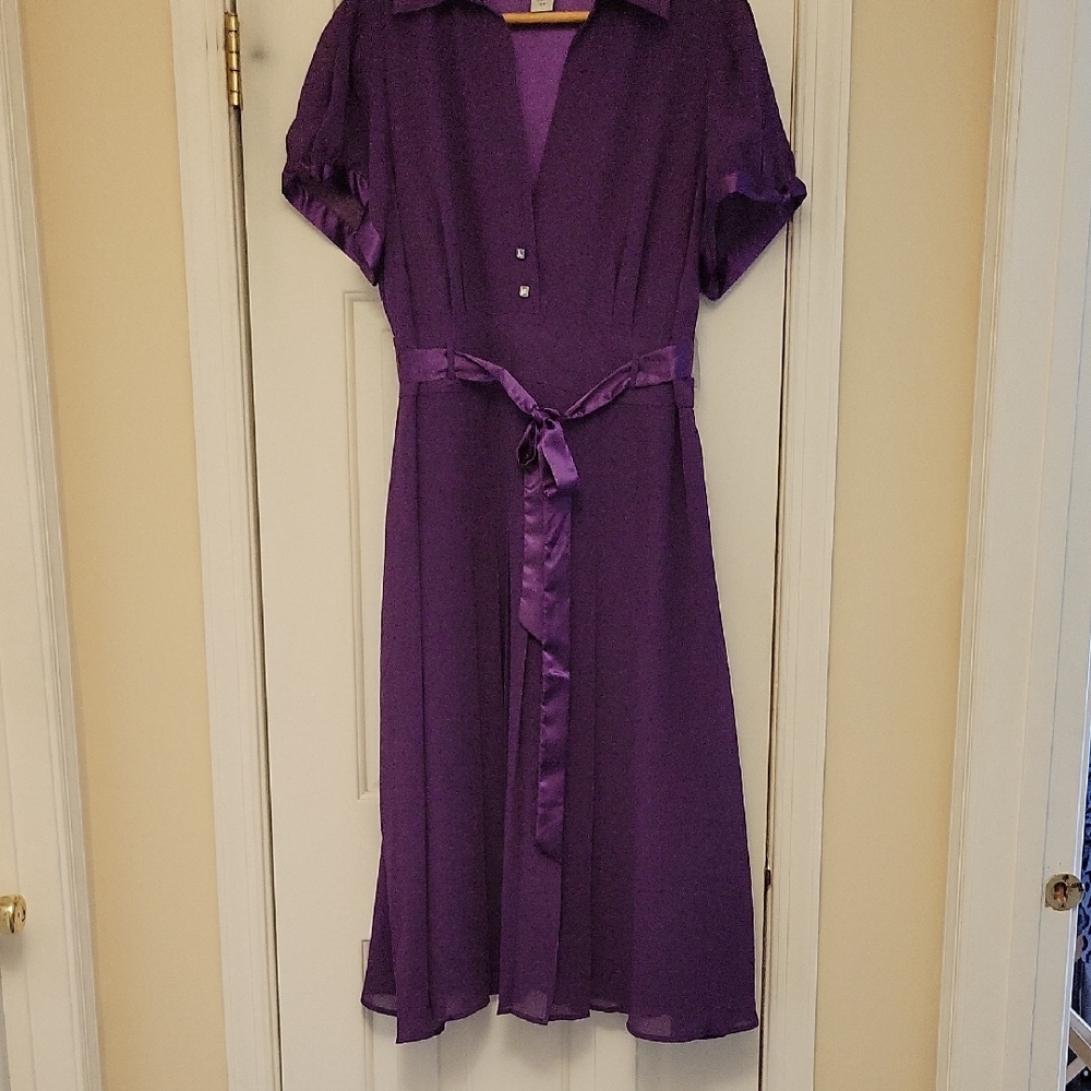 Jessica London Deep Purple Midi Dress